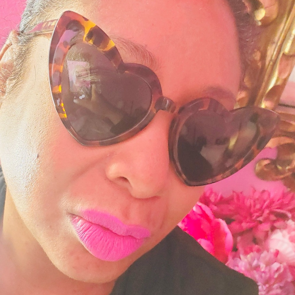 Yves Saint Laurent Brown Heart-Shaped Sunglasses